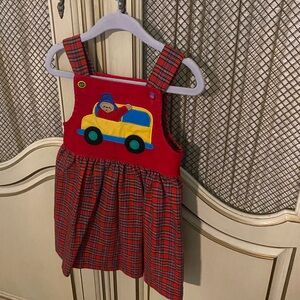 Adorable 3T corduroy and plaid Paddington jumper